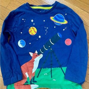 Mini Boden Vibrant Blue Long Sleeve Tee 4t-5t, fox
